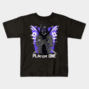 Player One Video Game Hero Urban Warrior Katana Kids T-Shirt